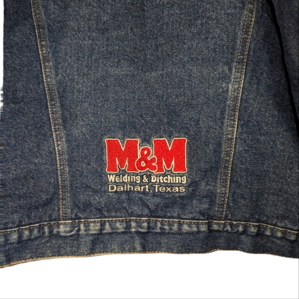 Wrangler Blanket Lined Corduroy Collar Rodeo Panhandle Texas Custom Denim Jacket - Picture 10 of 10